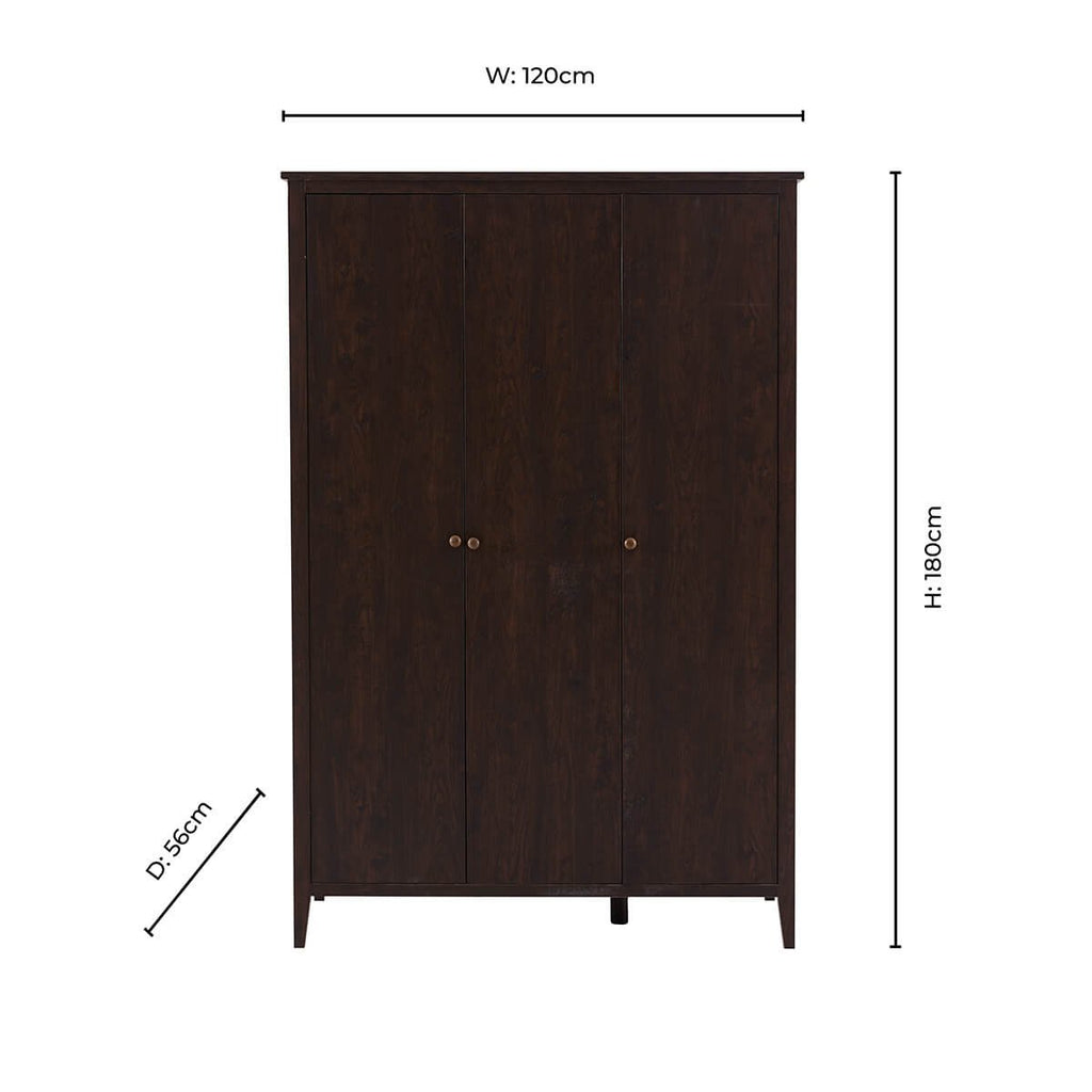 Armoire 3 portes Nell - Noyer