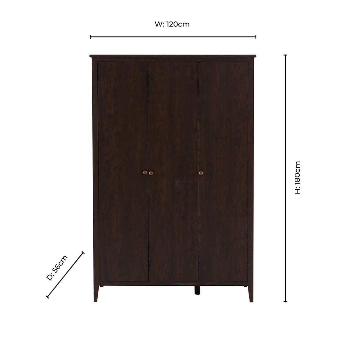 Armoire 3 portes Nell - Noyer