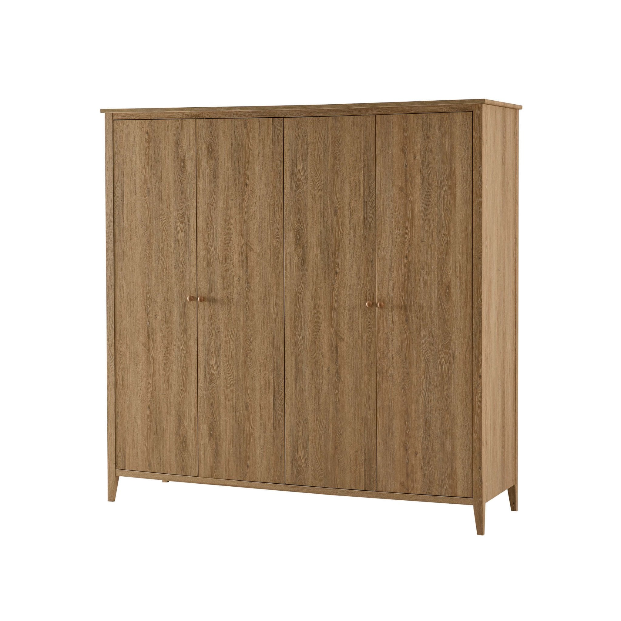 Armoire 4 portes Nell - Bois clair
