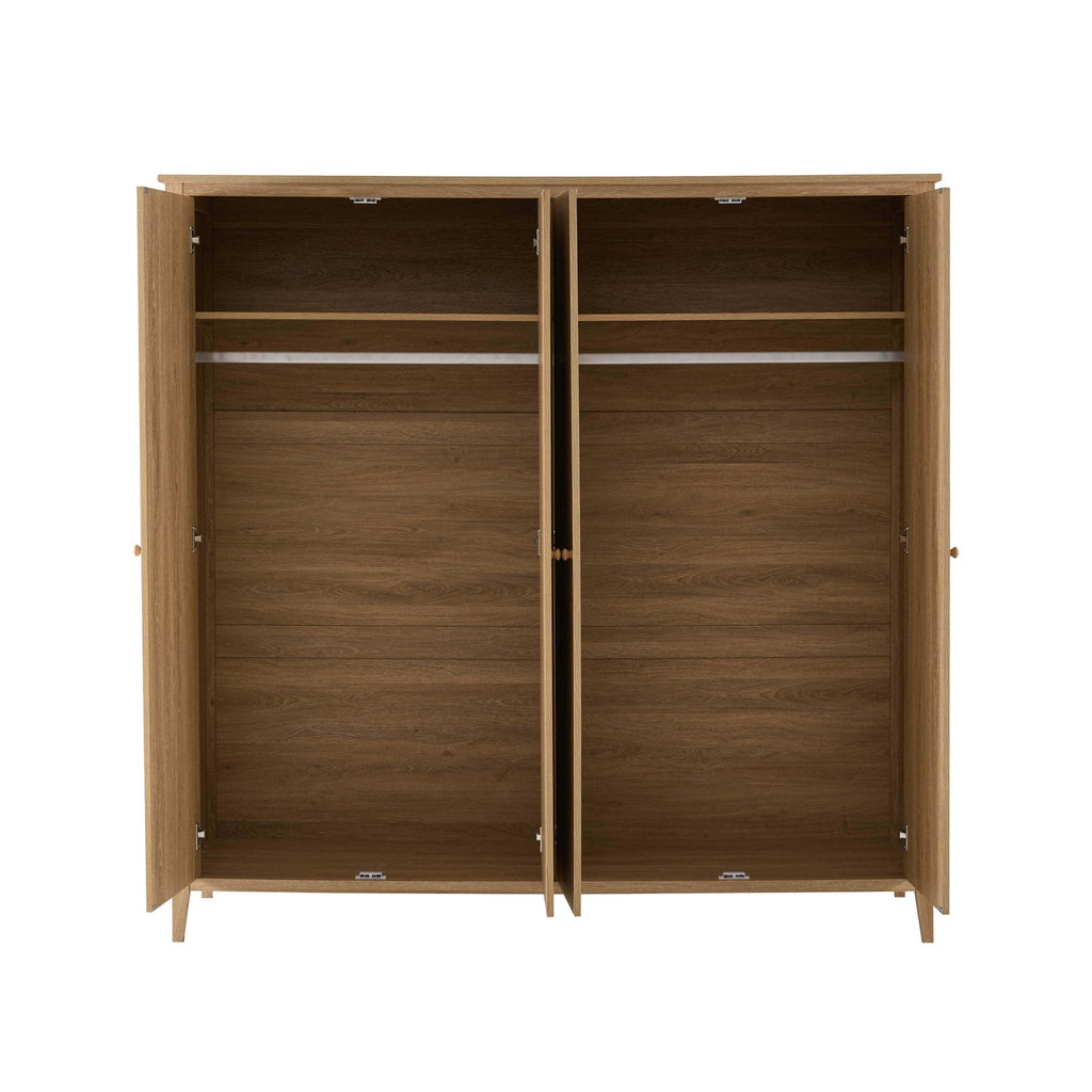 Armoire 4 portes Nell - Bois clair