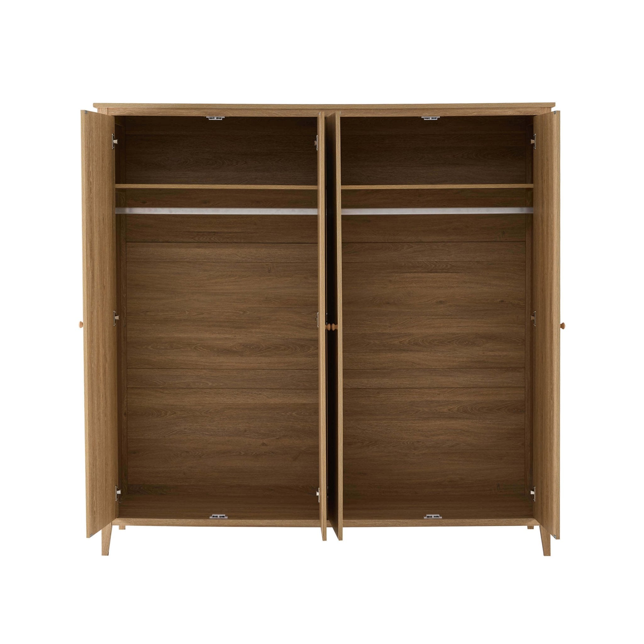 Armoire 4 portes Nell - Bois clair