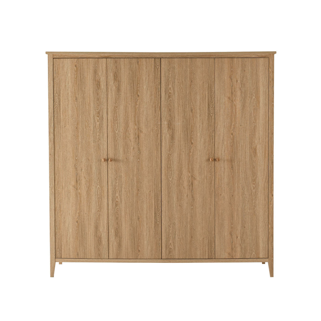 Armoire 4 portes Nell - Bois clair