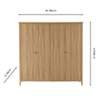 Dusklia - Nell 4 Door Wardrobe - Light Wood
