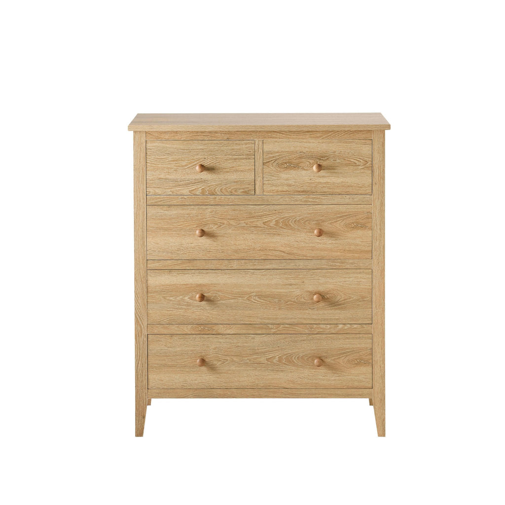 Dusklia - Nell 5 Drawer Chest - Light Wood
