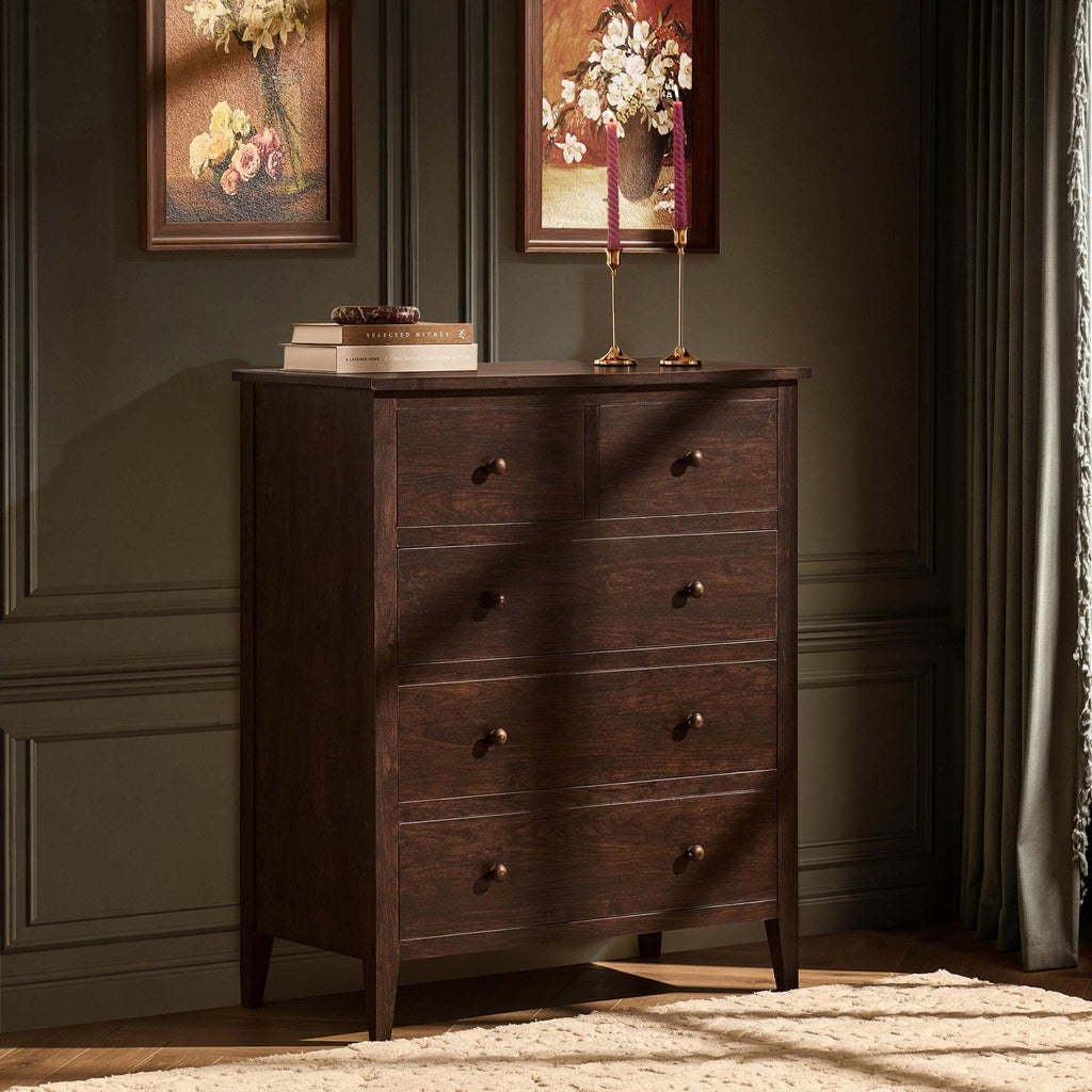 Commode 5 tiroirs Nell - Noyer