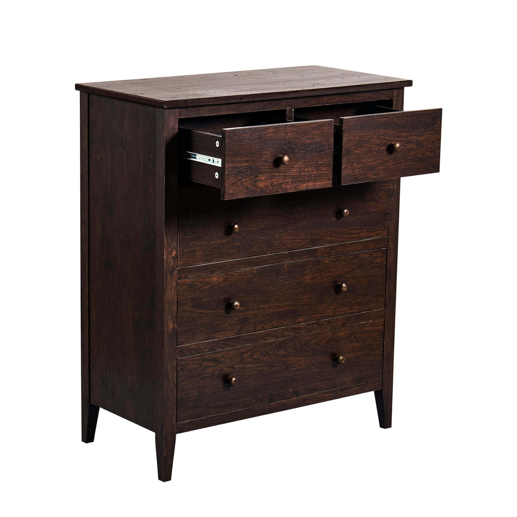 Commode 5 tiroirs Nell - Noyer