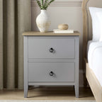 Dusklia - Nell 2 Drawer Bedside Table - Grey