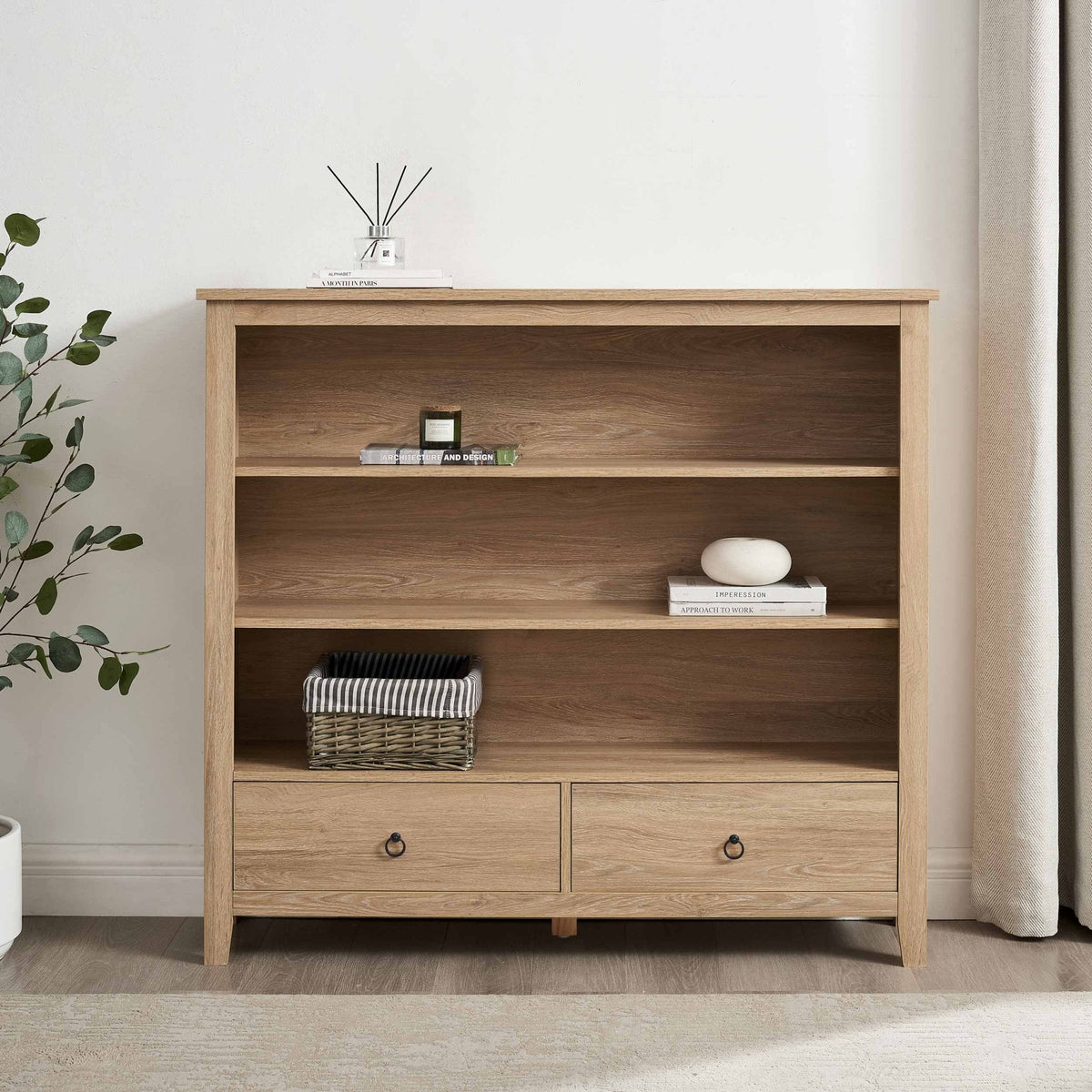 Dusklia - Nell Bookshelf with Drawer - Wood