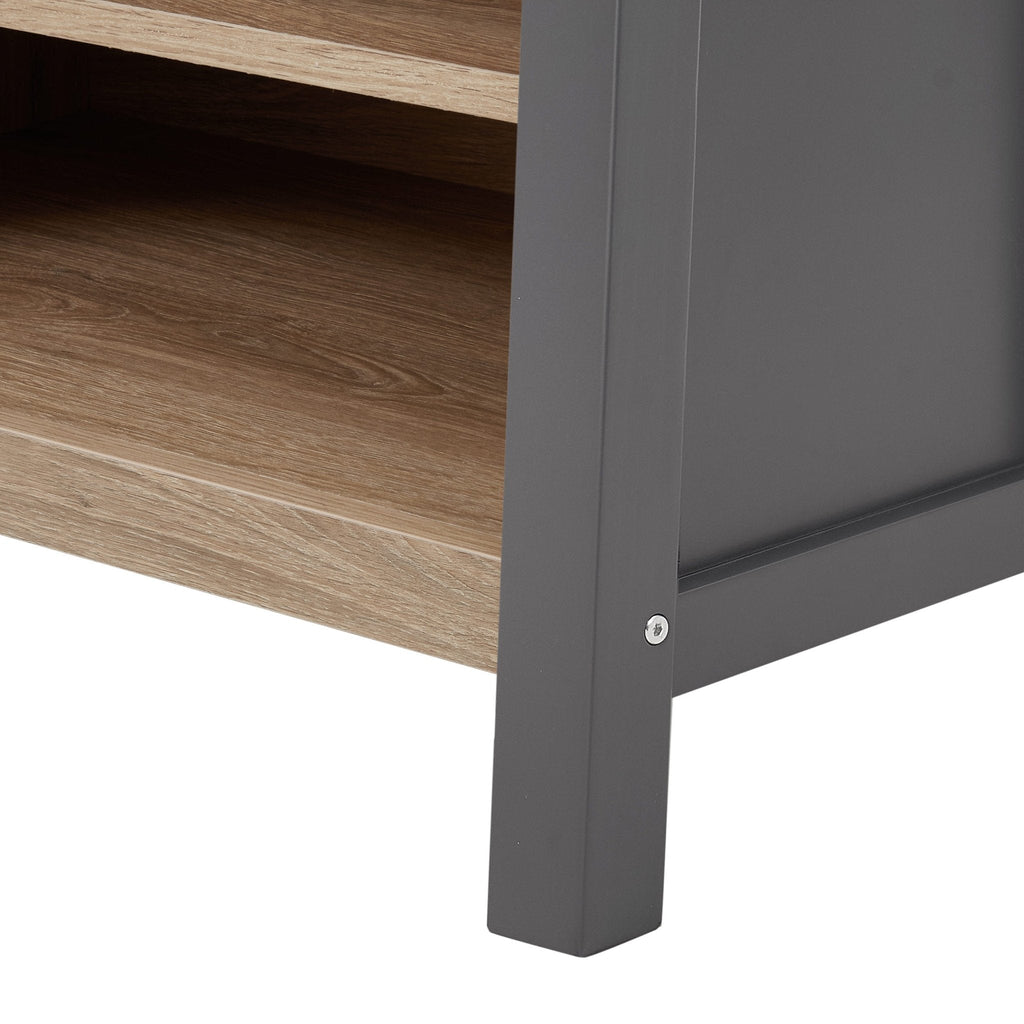 Dusklia - Nell Hallway Shelf with Hooks - Charcoal