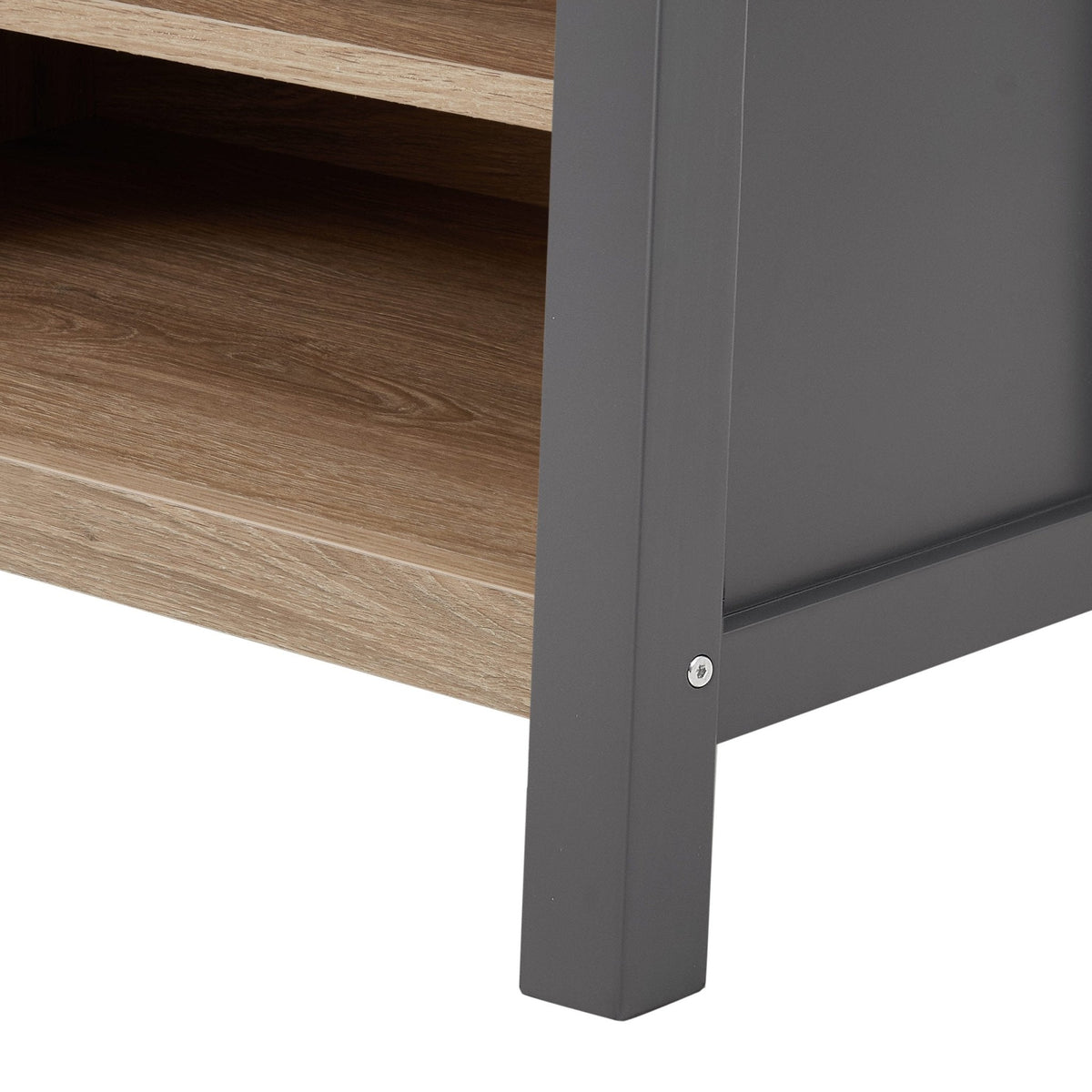 Dusklia - Nell Hallway Shelf with Hooks - Charcoal