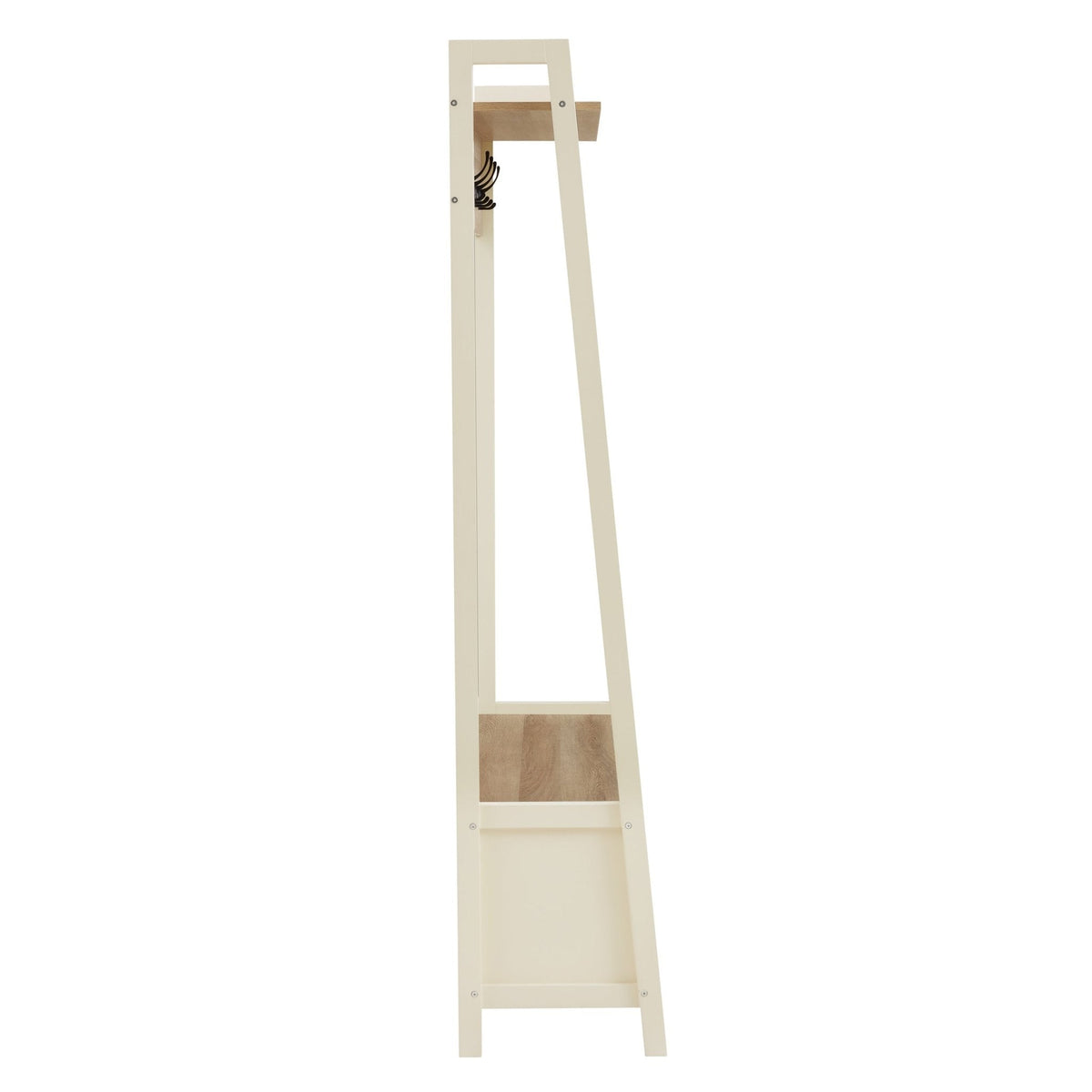 Dusklia - Nell Hallway Shelf with Hooks - Cream
