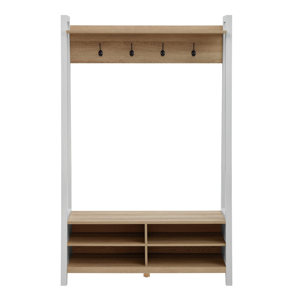 Dusklia - Nell Hallway Shelf with Hooks - Grey