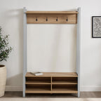 Dusklia - Nell Hallway Shelf with Hooks - Grey