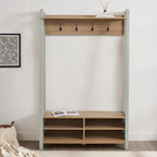 Dusklia - Nell Hallway Shelf with Hooks - Sage Green
