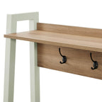 Dusklia - Nell Hallway Shelf with Hooks - Sage Green