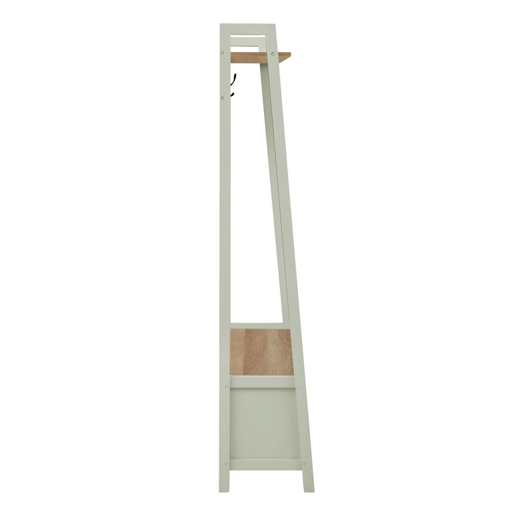 Dusklia - Nell Hallway Shelf with Hooks - Sage Green
