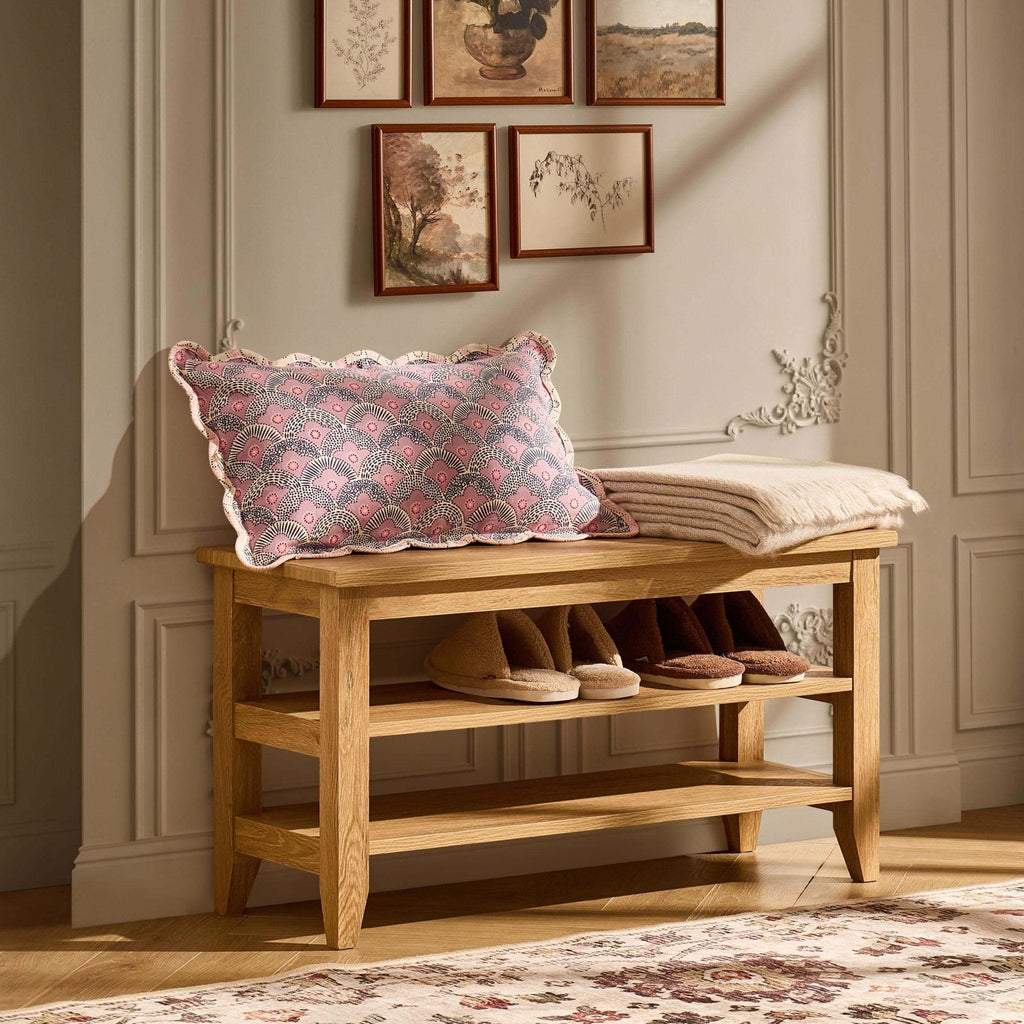 Banc de rangement pour chaussures Nell - Bois clair