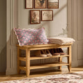 Banc de rangement pour chaussures Nell - Bois clair