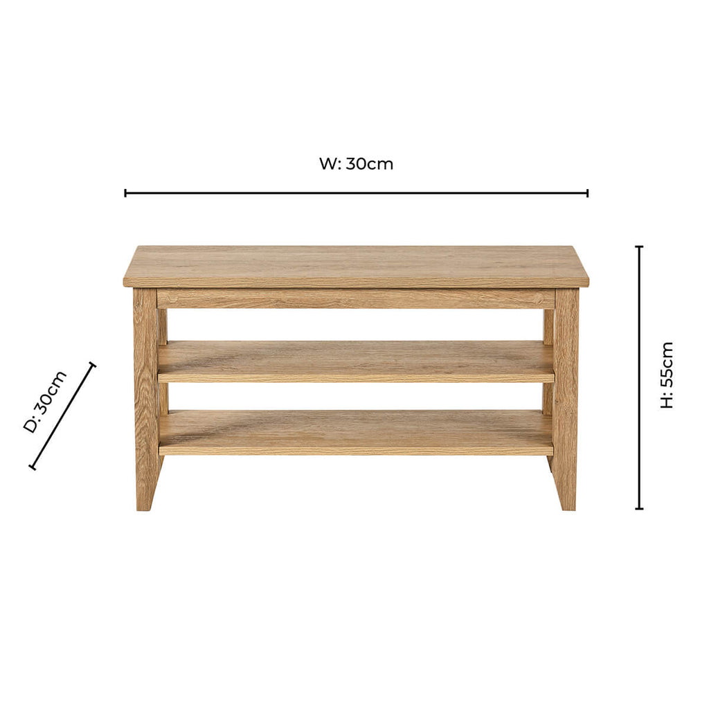 Banc de rangement pour chaussures Nell - Bois clair