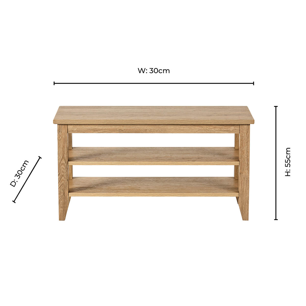 Banc de rangement pour chaussures Nell - Bois clair
