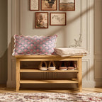 Dusklia - Nell Shoe Storage Bench - Light Wood