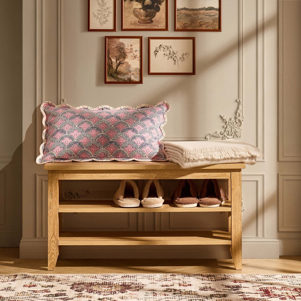 Banc de rangement pour chaussures Nell - Bois clair