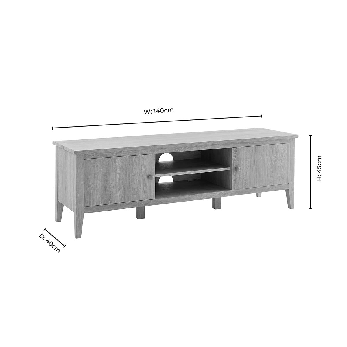 Dusklia - Nell Tv Unit for TVs up to 60 - Light Wood