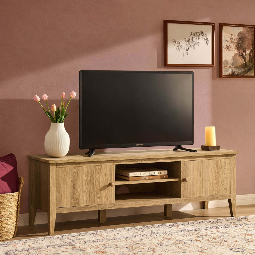 Dusklia - Nell Tv Unit for TVs up to 60 - Light Wood