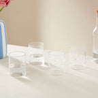 Dusklia - Nelly Polka Dot Glass Highballs - Set of 4 - Clear