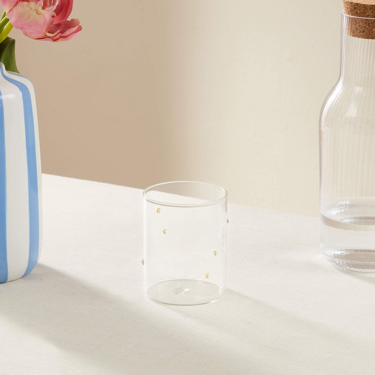 Dusklia - Nelly Polka Dot Glass Highballs - Set of 4 - Clear