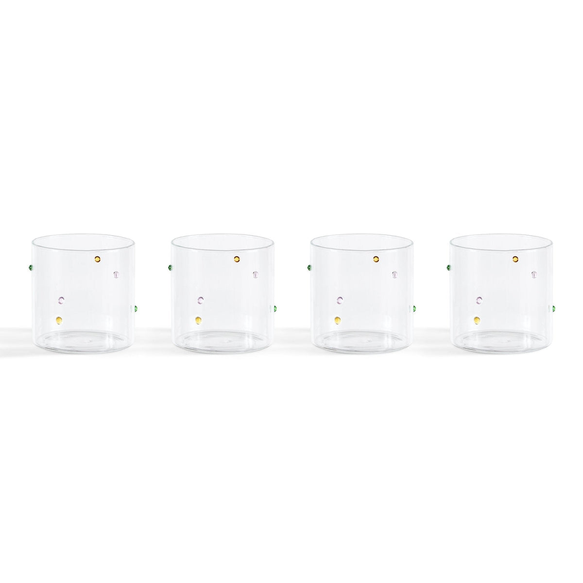 Dusklia - Nelly Polka Dot Glass Tumblers - Set of 4 - Clear