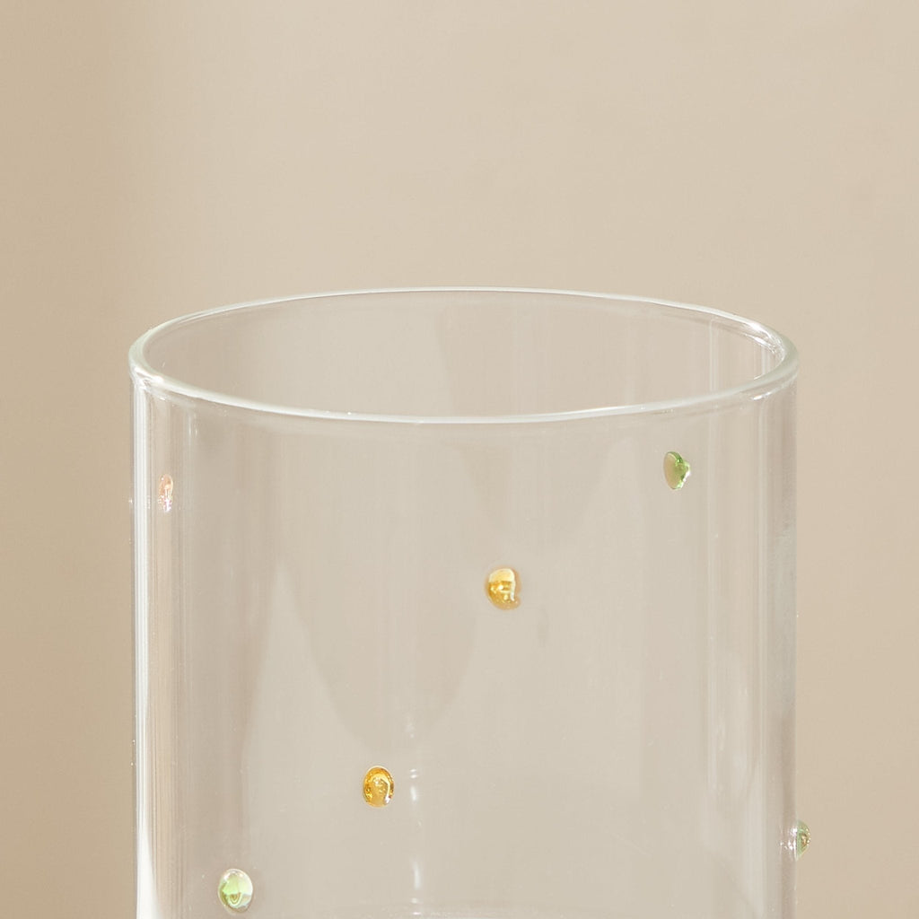 Dusklia - Nelly Polka Dot Glass Tumblers - Set of 4 - Clear