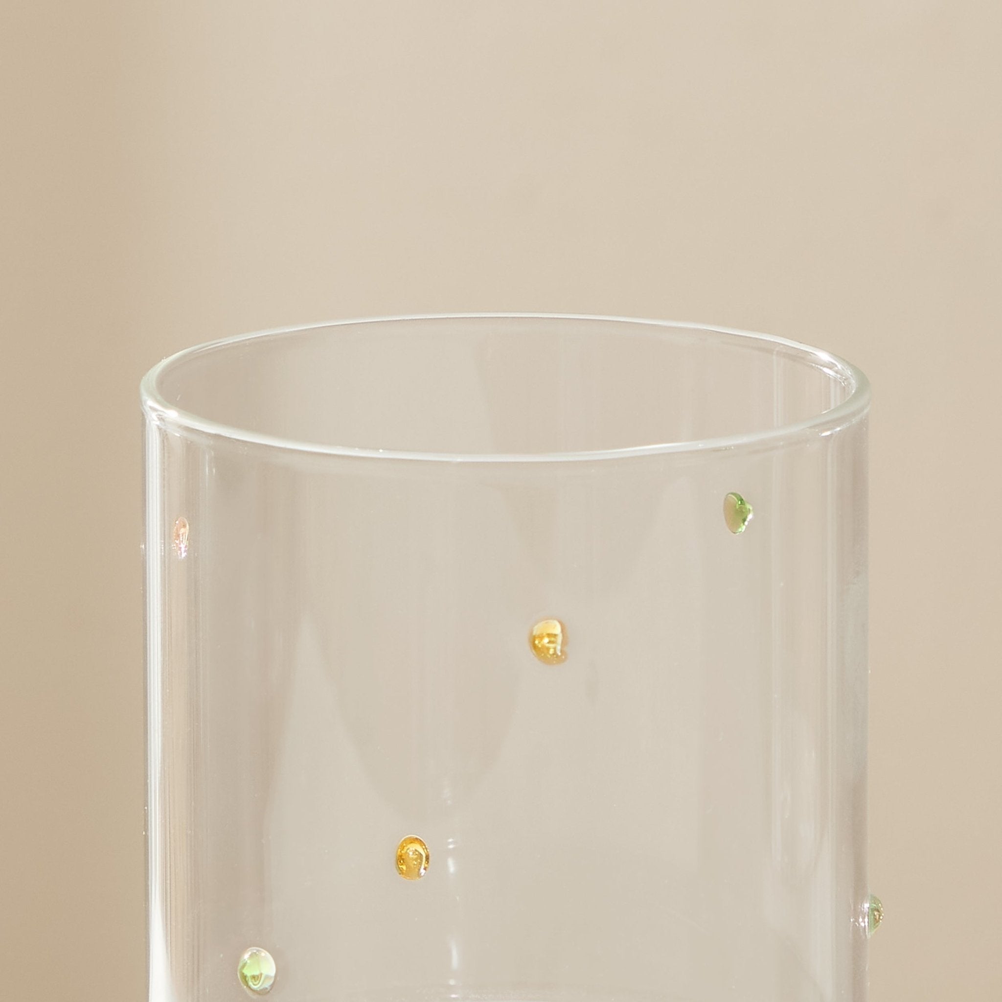 Dusklia - Nelly Polka Dot Glass Tumblers - Set of 4 - Clear