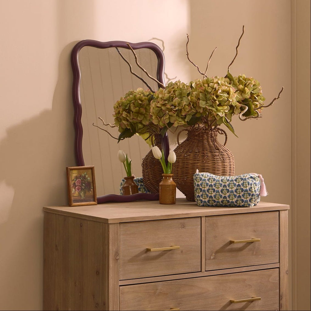 Dusklia - Niamh Wavy Wall Mirror - Tawny Port