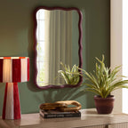 Dusklia - Niamh Wavy Wall Mirror - Tawny Port