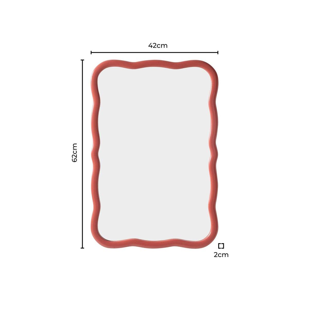 Dusklia - Niamh Wavy Wall Mirror - Terracotta