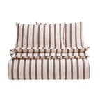 Dusklia - Noa 100% Cotton Stripe Duvet Cover & Pillowcase Set - Chocolate