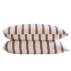 Dusklia - Noa 100% Cotton Stripe Duvet Cover & Pillowcase Set - Chocolate
