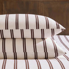 Dusklia - Noa 100% Cotton Stripe Duvet Cover & Pillowcase Set - Chocolate
