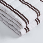 Dusklia - Noa Ruffle Edge Stripe Bedspread - Chocolate