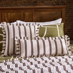 Dusklia - Noa Ruffle Edge Stripe Cushion Cover - Chocolate