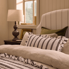 Dusklia - Noa Ruffle Edge Stripe Cushion Cover - Chocolate