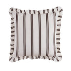 Dusklia - Noa Ruffle Edge Stripe Cushion Cover - Chocolate