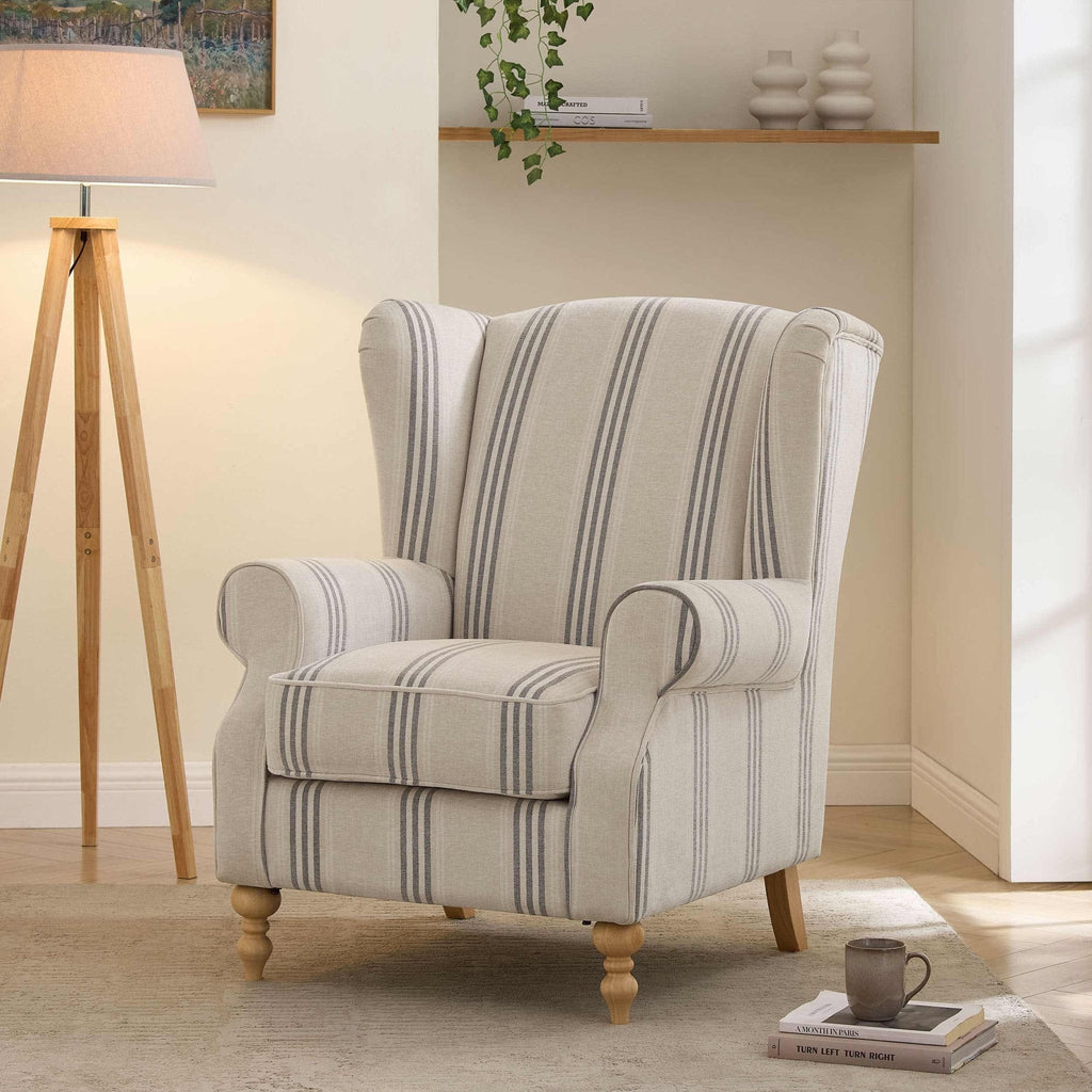 Dusklia - Nora Armchair - Natural Stripe