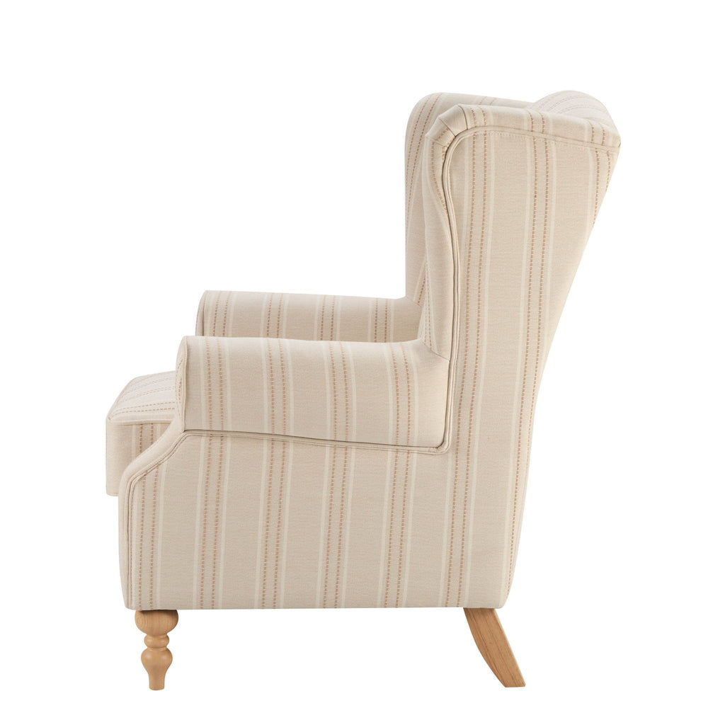Dusklia - Nora Armchair - Natural Stitched Stripe