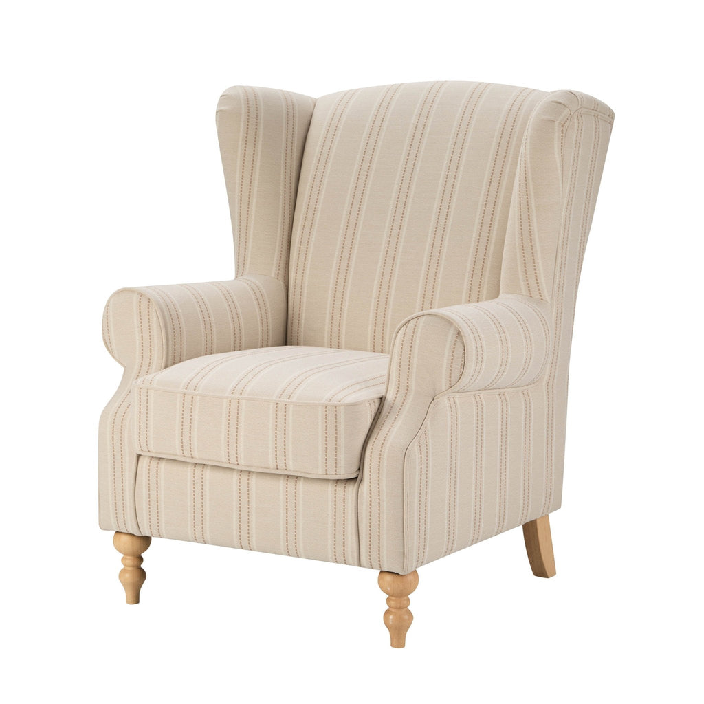 Dusklia - Nora Armchair - Natural Stitched Stripe