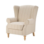 Dusklia - Nora Armchair - Natural Stitched Stripe