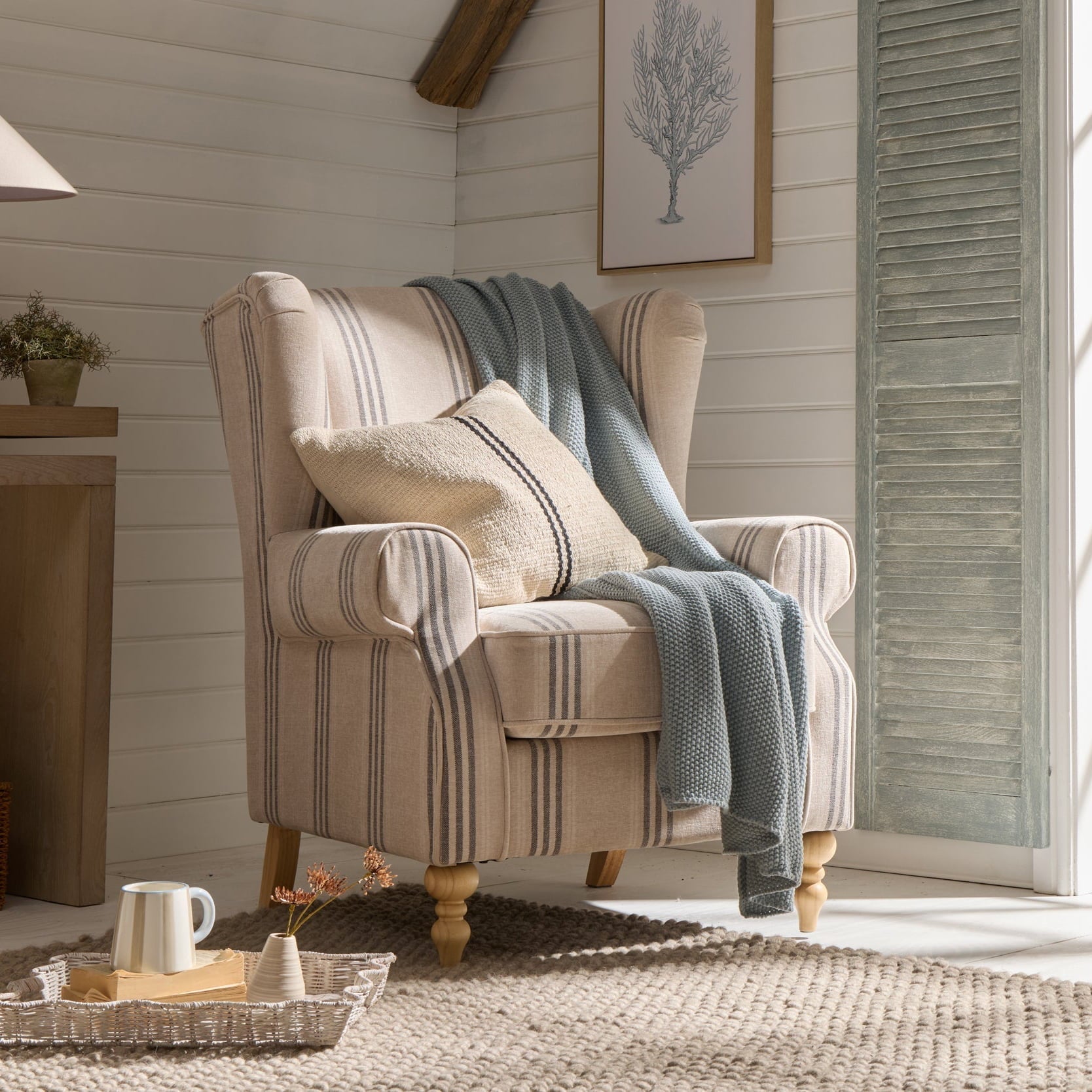 Dusklia - Nora Armchair - Natural Stripe