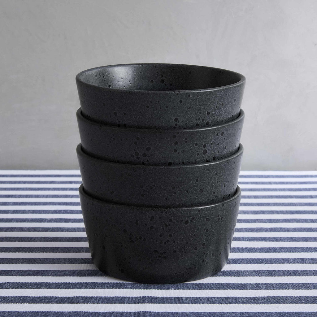 Dusklia - Nori Stoneware Set of 4 Cereal Bowls - Charcoal Grey