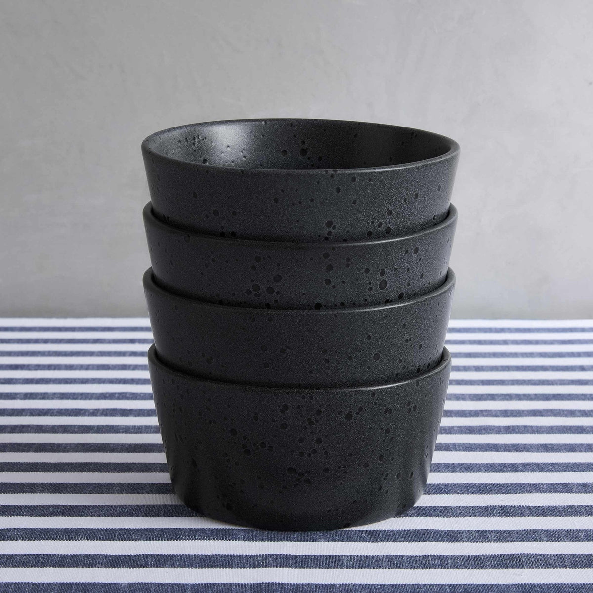 Dusklia - Nori Stoneware Set of 4 Cereal Bowls - Charcoal Grey